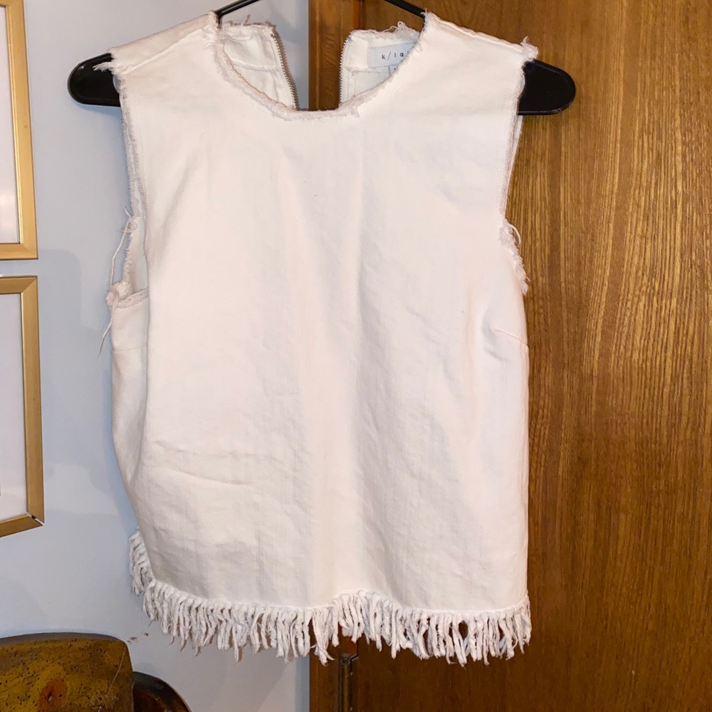 Denim K-Lab fringe shirt